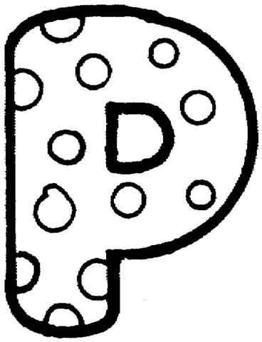 Letter P With Polka Dot Coloring Page